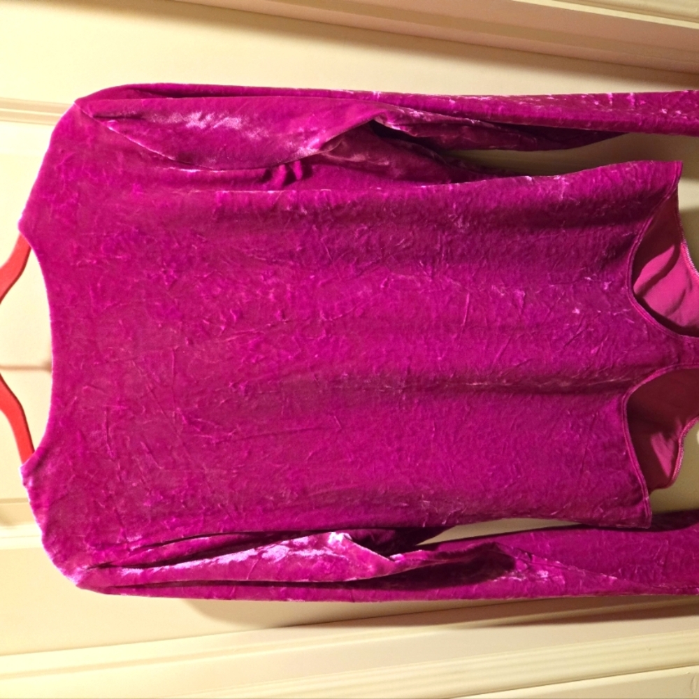 NWT GOOD AMERICAN Hot Pink V-neck Velvet Thong Bodysuit - 2X Size 5